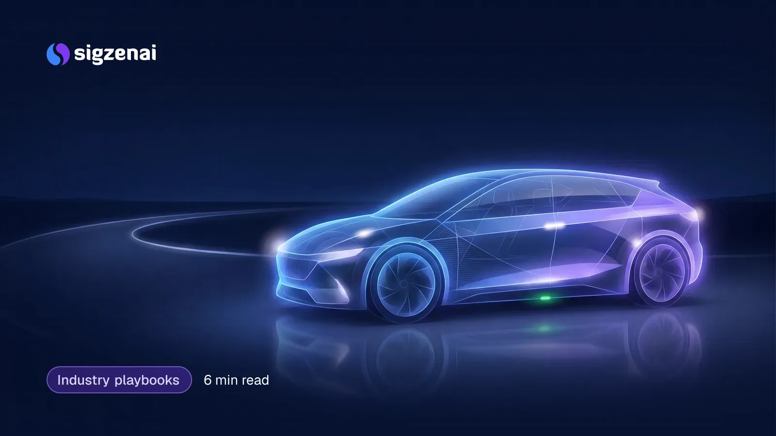 Industry playbooks, 6 min read — An abstract glass vehicle silhouette glows on a reflective surface under a wide night sky, with a faint road of light behind it.