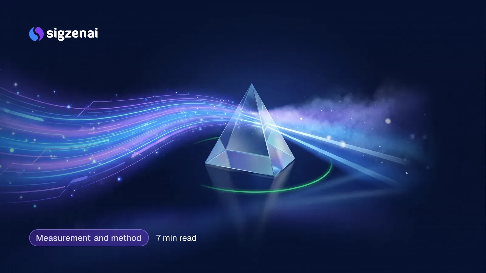 Measurement and method, 7 min read — A stream of blue-violet light particles split by a glass prism, part passing through brightly and part scattering into haze.