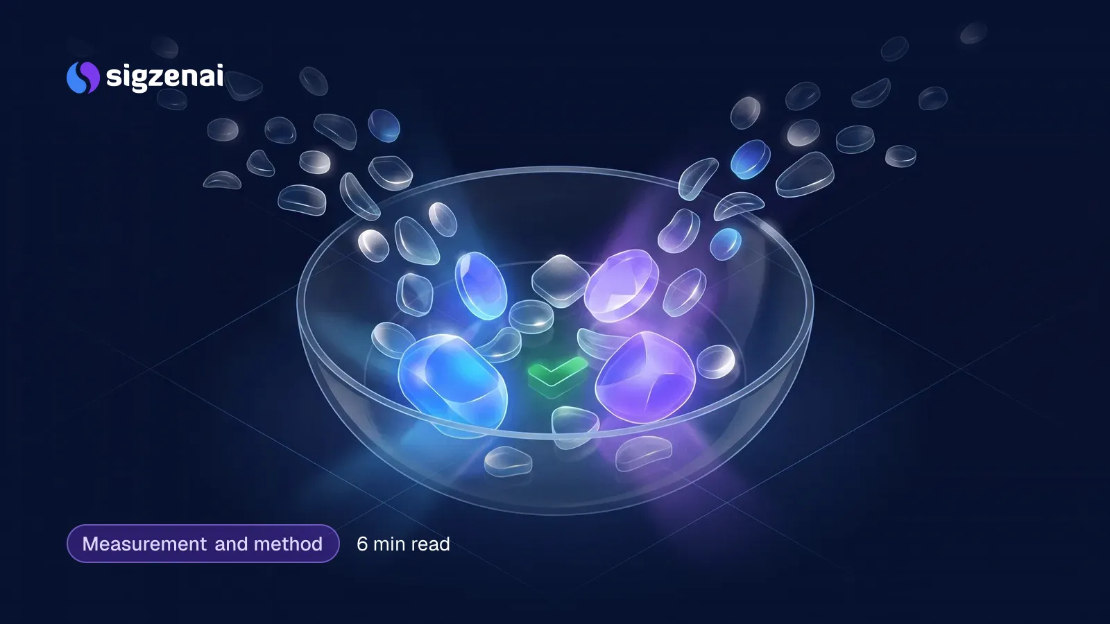 Measurement and method, 6 min read — Translucent glass pebbles gathered into a shallow bowl on a dark surface, a few glowing brighter than the rest.
